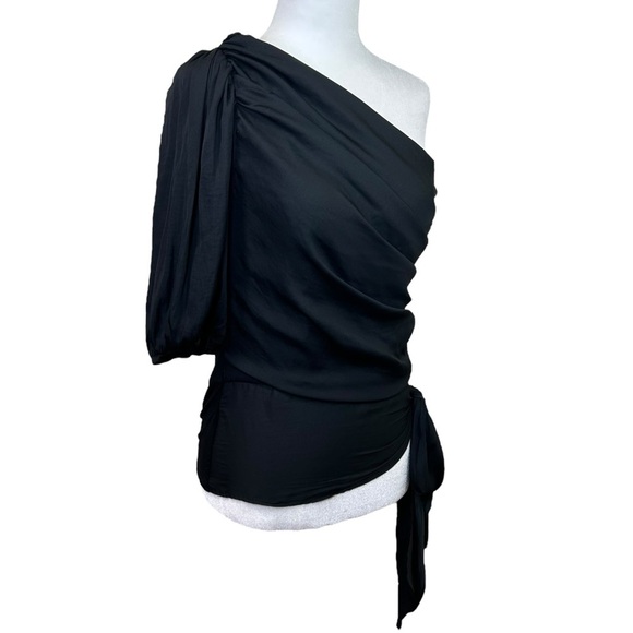 Anthropologie x Dolan - Women’s Ruched Off-The-Shoulder Top, Tie - Black, Medium - Picture 5 of 12